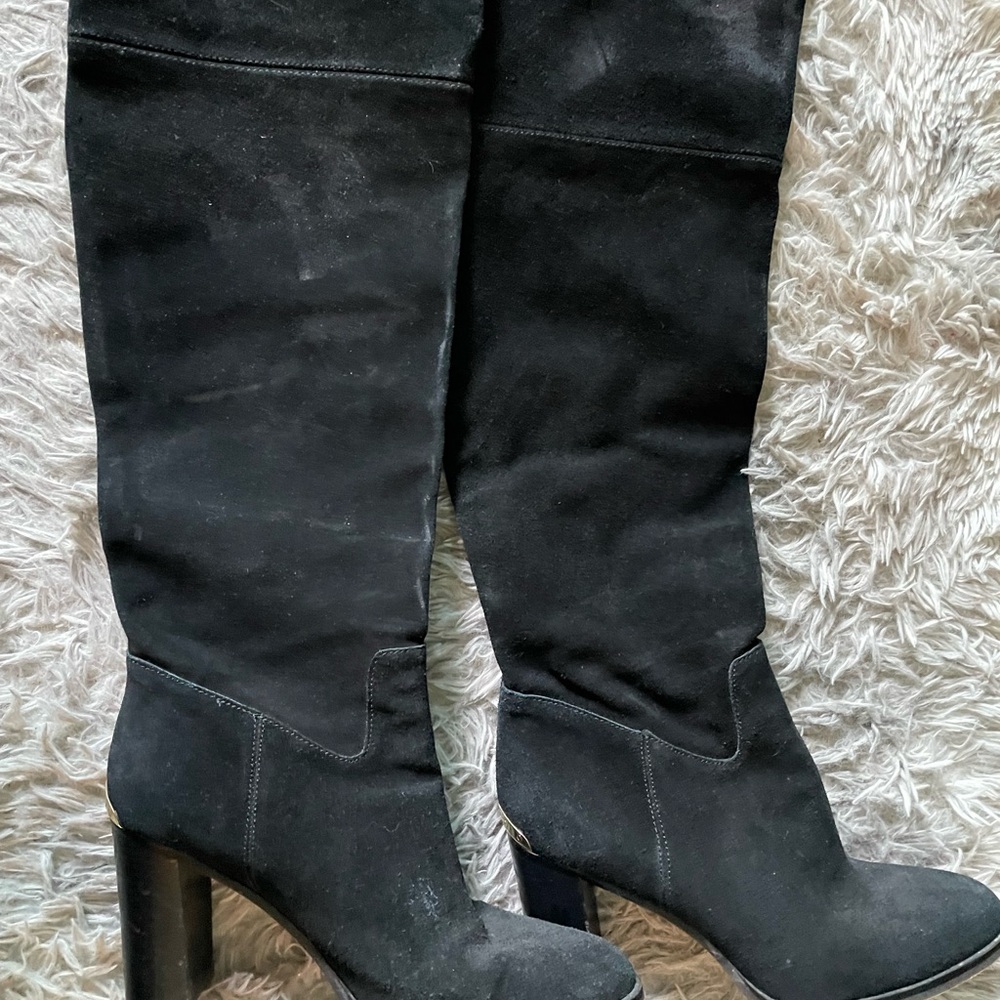 Michael Kors Black Over the Knee Boots-black suede